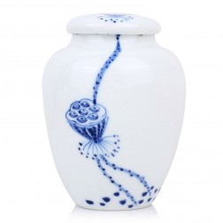 Blue and White Porcelain Caddy-Lotus Seedpod