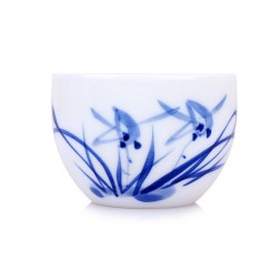 Blue and White Porcelain Cup-Orchid