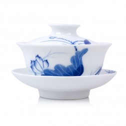 Blue and White Porcelain Gaiwan-Budding Lotus