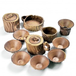 Yun Kiln Tea Set-Tree Stump-11 Items/Set