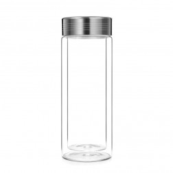 Double-wall Glass Travel Tumbler with Stainless Steel Filter-300A