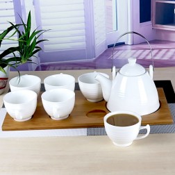 White Porcelain Afternoon Tea Set-Moroccan-A