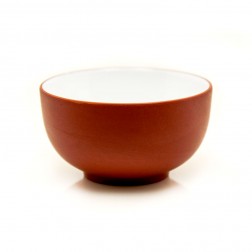 Zi Sha-Red Clay Tea Cup White Glaze inside-Moon Pool-35ml